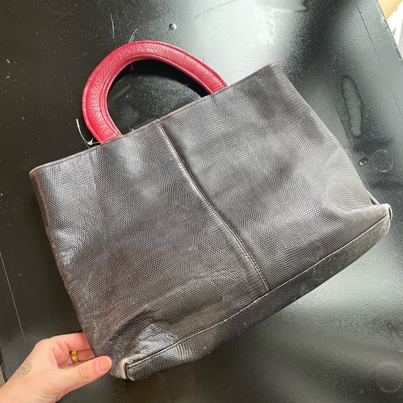 Vintage leather bow bag - Picture 5 of 6